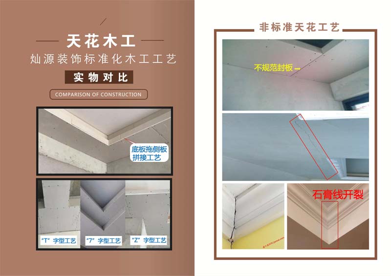 燦源裝飾天花工藝 VS 非標(biāo)準(zhǔn)工藝